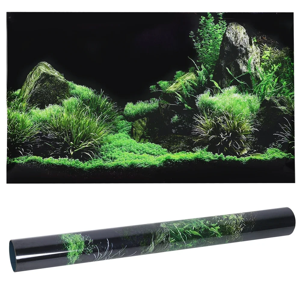 Aquarium Fish Poster - โปสเตอร์สติ๊กเกอร์ติด3D สำหรับตู้ปลาอุปกรณ์ตกแต่งพื้นหลังตู้ปลาภาพวาดต้นไม้ในมหาสมุทร