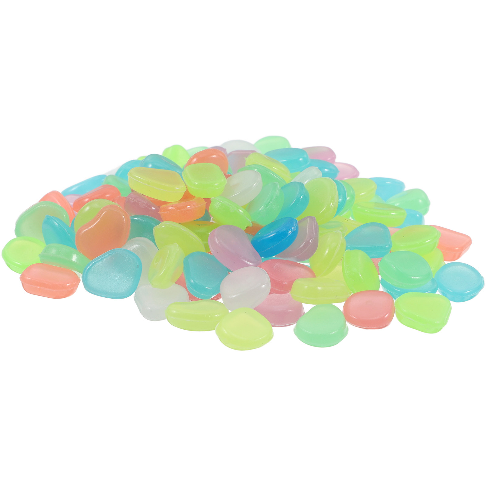 Aquarium Fish Glow In The Dark - 400 ชิ้น หินกรวดเรืองแสงในที่มืด สำหรับตกแต่งตู้ปลา สวน และพื้นที่กลางแจ้ง