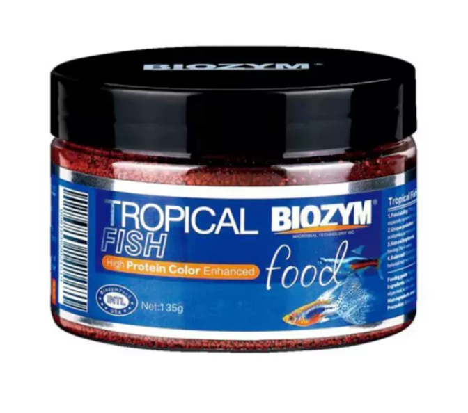 Aquarium Fish Vitamin - อาหารอนุภาคปลาขนาดเล็ก Biozym ประกอบด้วยโปรตีนและวิตามินที่อุดมไปด้วย ซึ่งเพิ่มน้ําหนักและสีสันให้กับร่างกาย