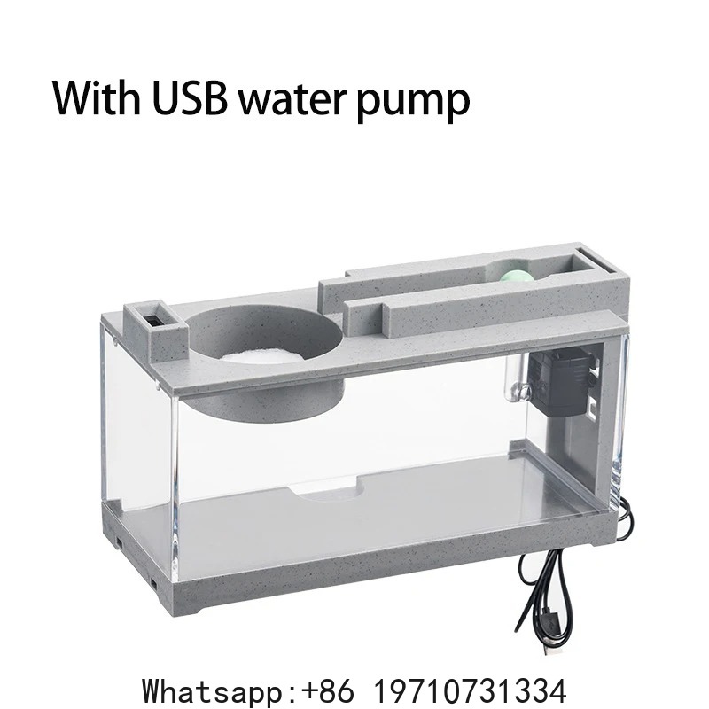 Fish Tank Filter - ชุดตู้ปลาพร้อมอุปกรณ์เสริมในตัว พร้อมแท่งออกซิเจน ระบบกรองแบบ USB ไฟ LED