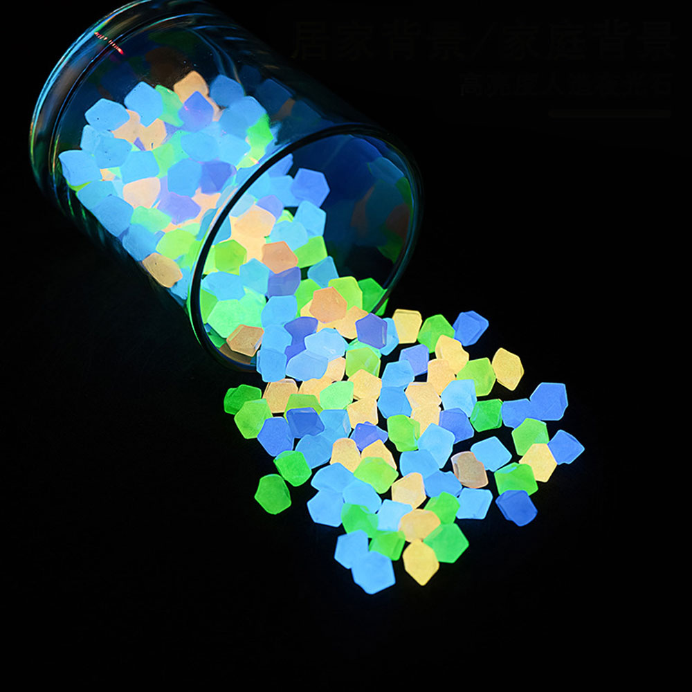 Aquarium Fish Glow In The Dark - หินกรวดสีเข้มขนาด 14*11 มม. จำนวน 100 ชิ้น