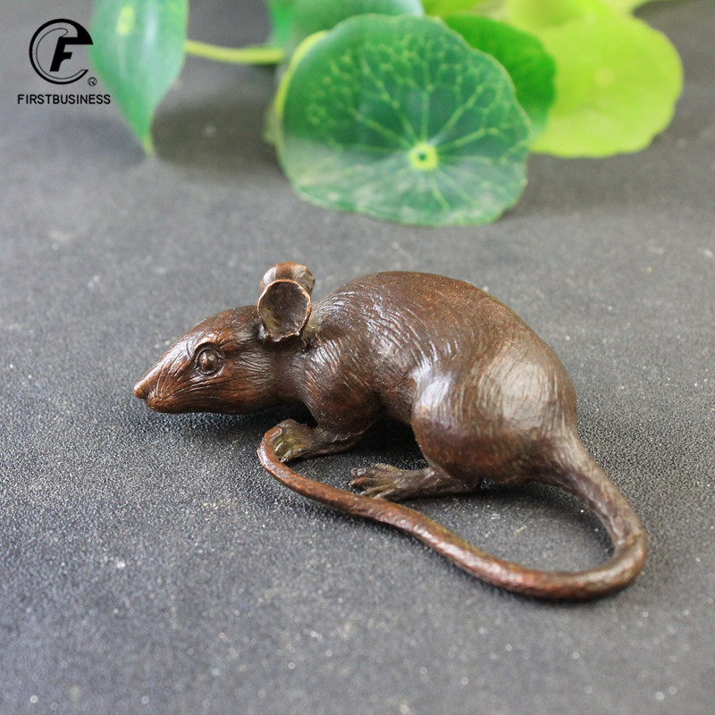 Aquarium Fish Cartoon - Heavy ทองเหลืองขนาดใหญ่เมาส์หนู Figurines รูปปั้นสัตว์บ้านเครื่องประดับตั้งโต๊ะสำนักงานตกแต่งของตกแต่งตู้ปลาภูมิทัศน์ประดิษฐ์