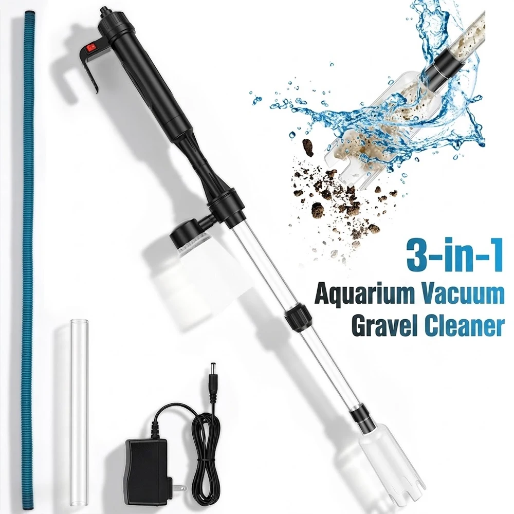 Aquarium Fish Electric - เครื่องดูดทำความสะอาดกรวดในตู้ปลา 3 in 1 พร้อมฟังก์ชั่นเปลี่ยนน้ำ ล้างทราย