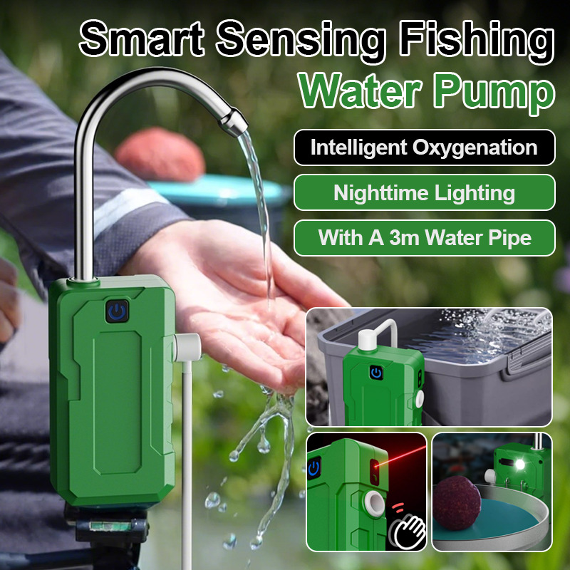 Aquarium Fish Electric - เครื่องเติมออกซิเจนไฟฟ้าอัจฉริยะพร้อมไฟส่องสว่าง ชาร์จผ่าน USB ได้ พกพาสะดวก พร้อมระบบเซ็นเซอร์