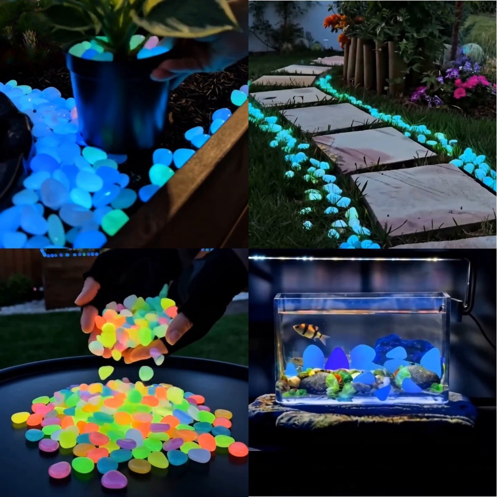 Aquarium Fish Cartoon - หินเรืองแสงหลากสีสันสำหรับตกแต่งสวน ทางเดินกลางแจ้ง ตู้ปลา และกระถางต้นไม้