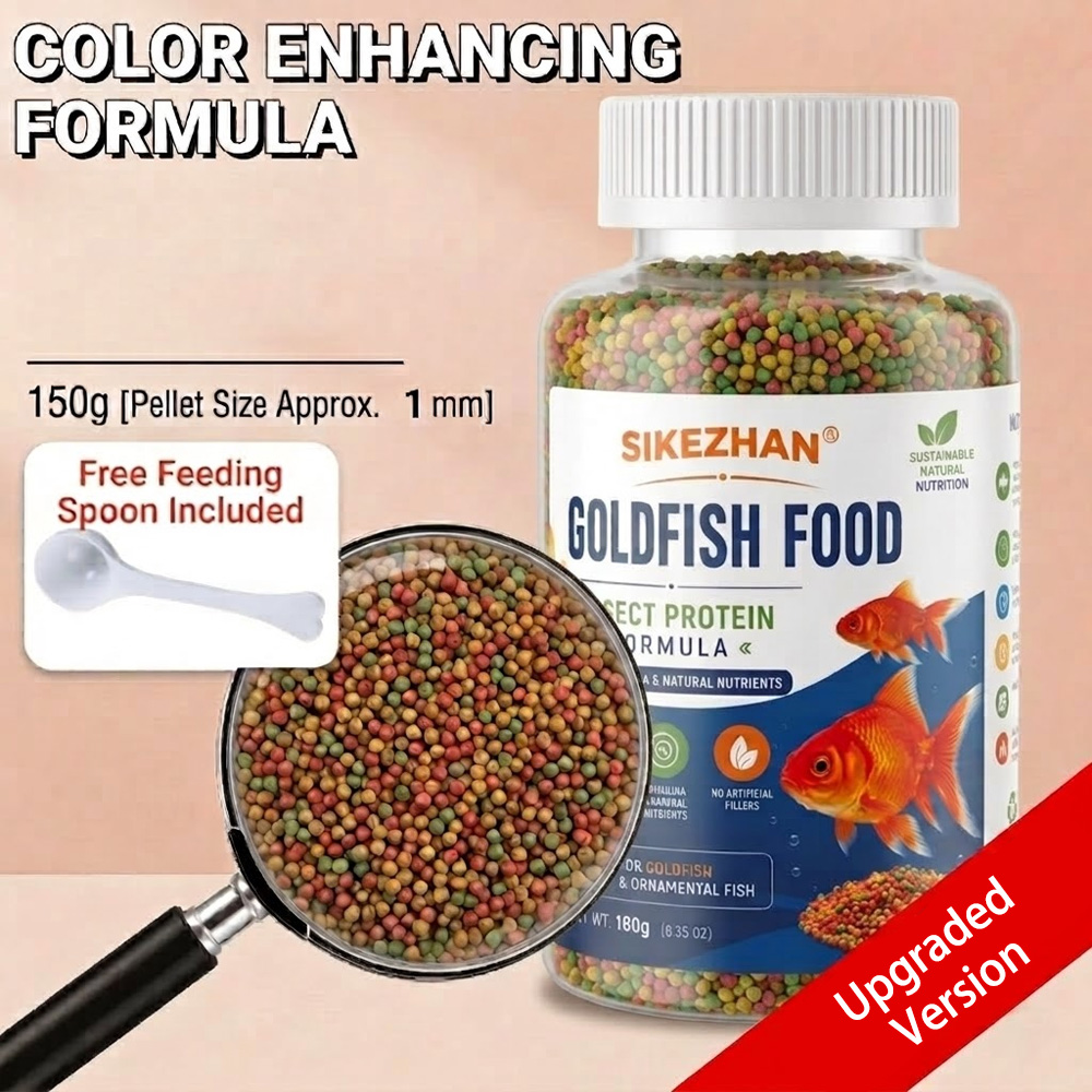 Aquarium Fish Vitamin - อาหารปลาทองเพิ่มสีสัน เม็ดโปรตีนจากแมลงขนาดเล็ก ช่วยทำความสะอาดน้ำ อาหารบำรุงสำหรับปลาสวยงามเขตร้อน