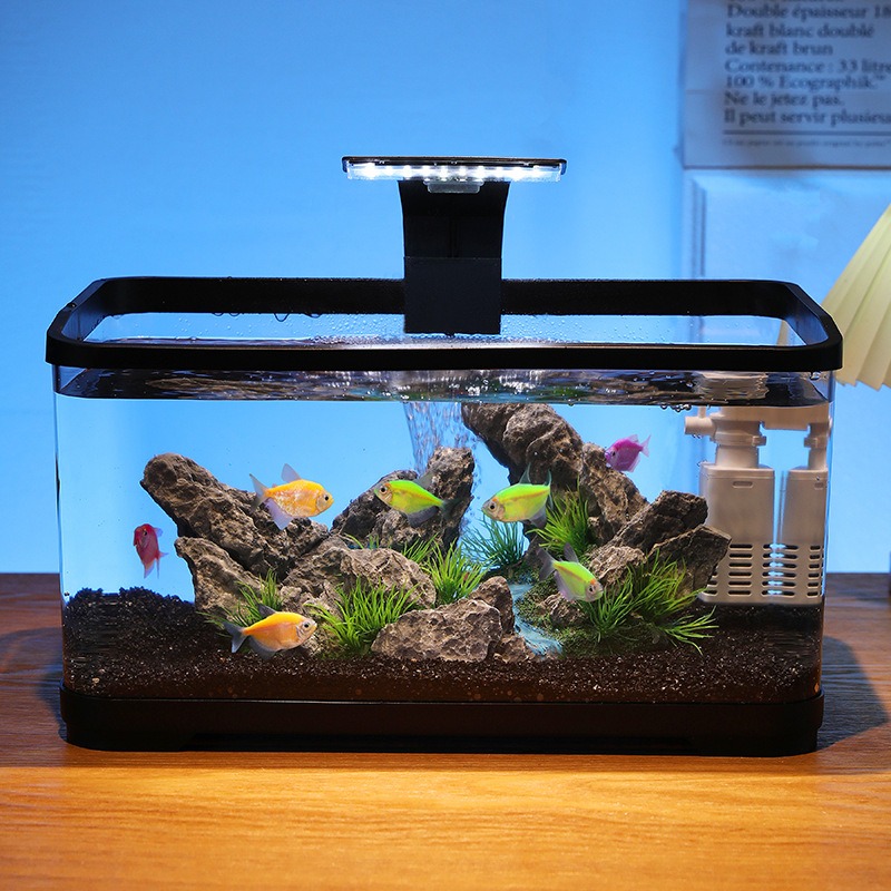 Fish Tank Filter - ตู้ปลาตั้งโต๊ะพร้อมระบบกรองน้ำหมุนเวียน, ตู้ปลาแบบเงียบสงบที่เป็นมิตรต่อสิ่งแวดล้อม, ตู้ปลาสำหรับตกแต่งบ้าน