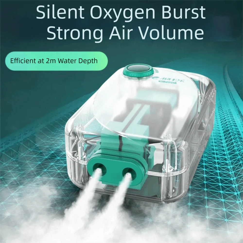 Air Pump Silent - ปั๊มลมตู้ปลาแบบเงียบพิเศษ ทำงานเงียบไร้เสียงรบกวน ปั๊มเติมอากาศแบบปิดเสียงอัตโนมัติ กำลังสูง ปรับแรงลมออกได้ ให้ออกซิเจน
