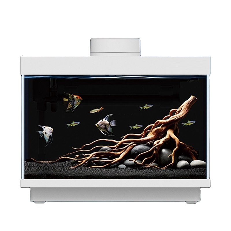All Fish In Aquarium - ตู้ปลาอัจฉริยะแบบตั้งโต๊ะอเนกประสงค์ 5W พร้อมกระจกใส ตกแต่งภูมิทัศน์ทรงสี่เหลี่ยมผืนผ้า ครบชุดระบบนิเวศ พร้อมบลูทูธ