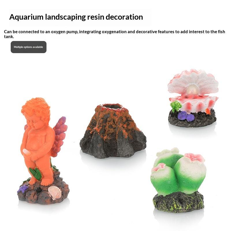 หินฟองอากาศรูปภูเขาไฟสำหรับตู้ - Aquarium Fish Cartoon บทวิจารณ์และราคา