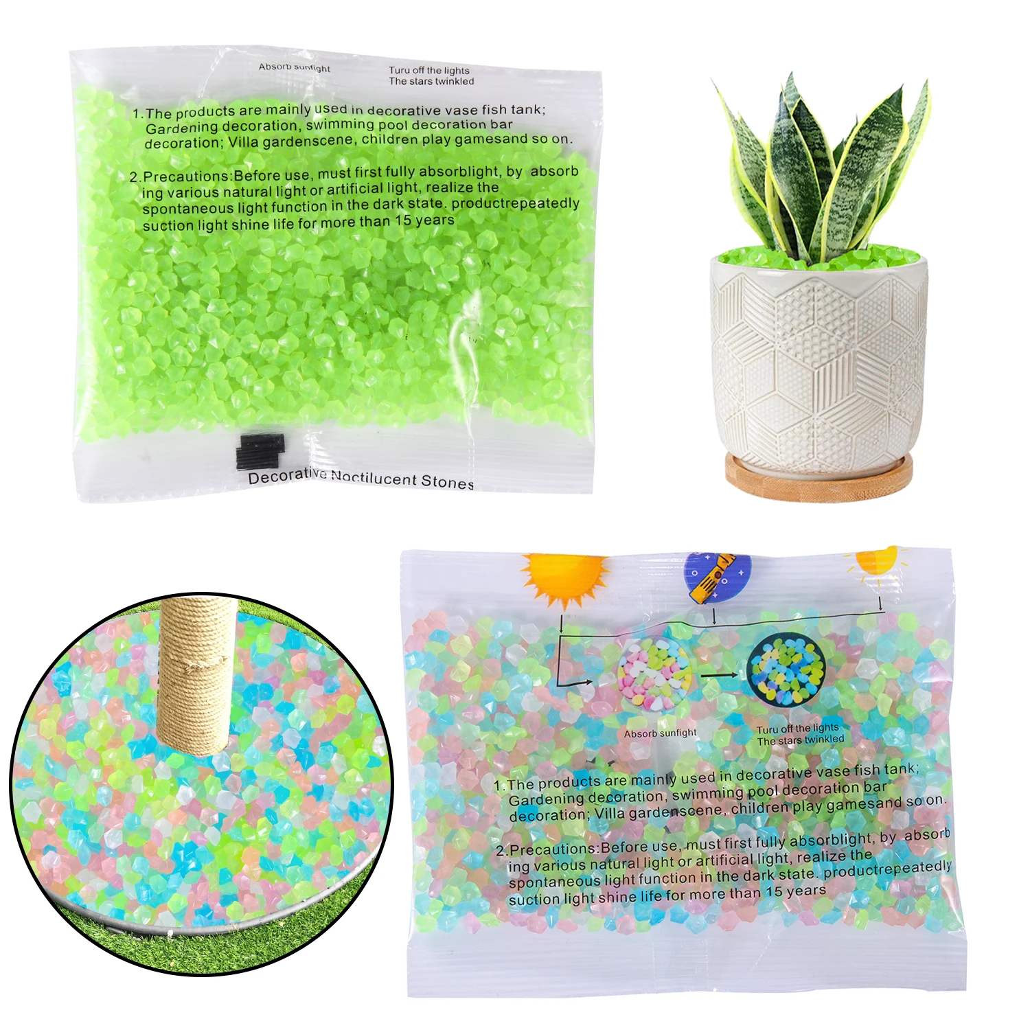 ทรายเรืองแสง 50 กรัม/ถุง ขนาด  - Aquarium Fish Glow In The Dark บทวิจารณ์และราคา