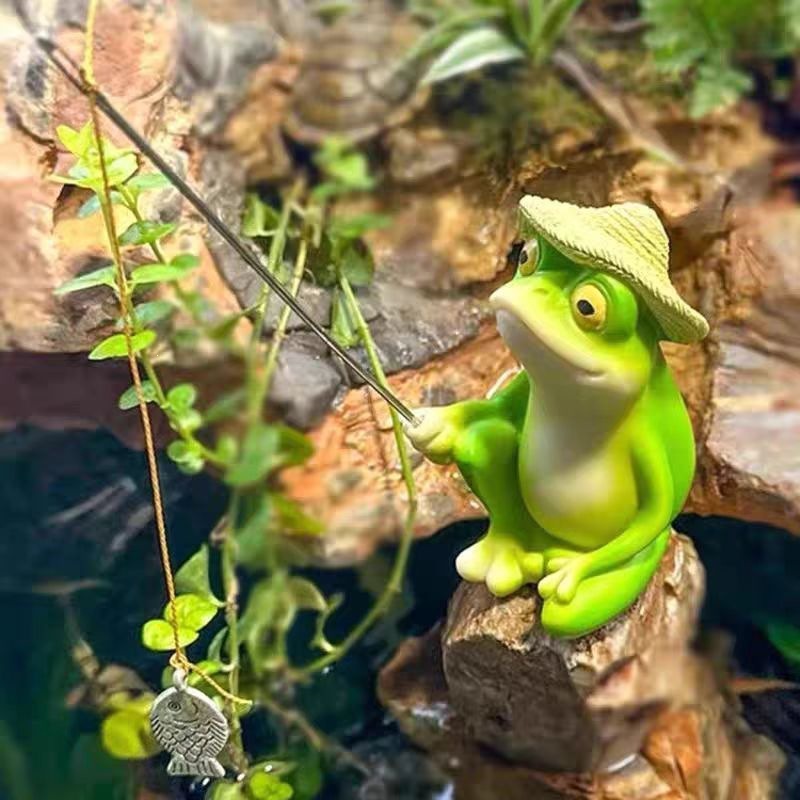 ตุ๊กตากบเรซิ่นการ์ตูน พร้อมใบไ - Aquarium Fish Cartoon บทวิจารณ์และราคา