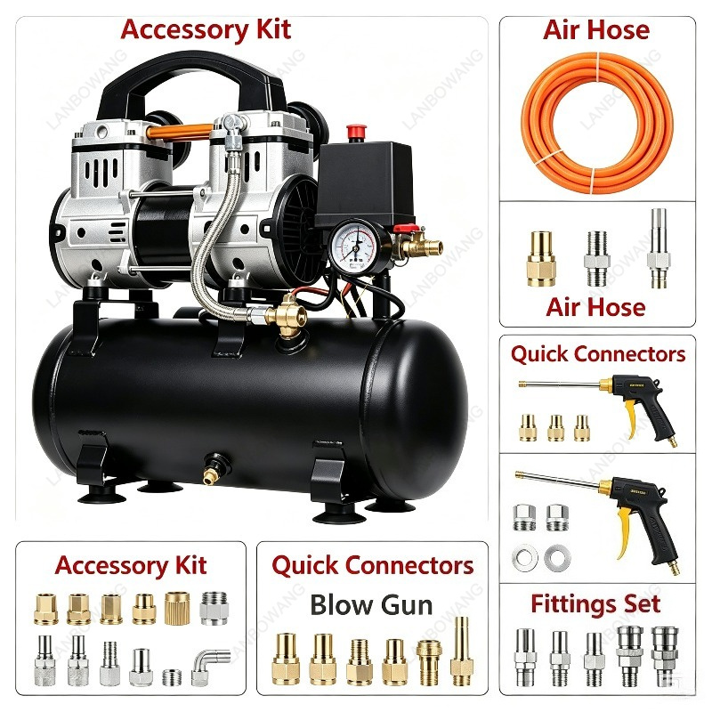 เครื่องอัดอากาศแบบไร้น้ำมัน ขน - Air Pump Silent บทวิจารณ์และราคา