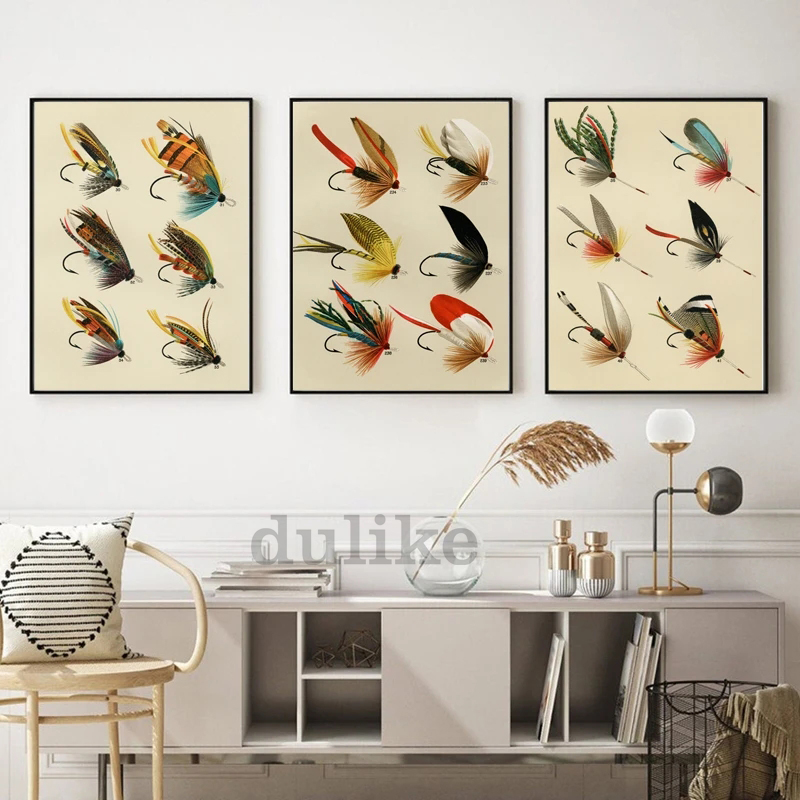 Vintage Fly Fishing Lure โปสเต - Aquarium Fish Poster บทวิจารณ์และราคา