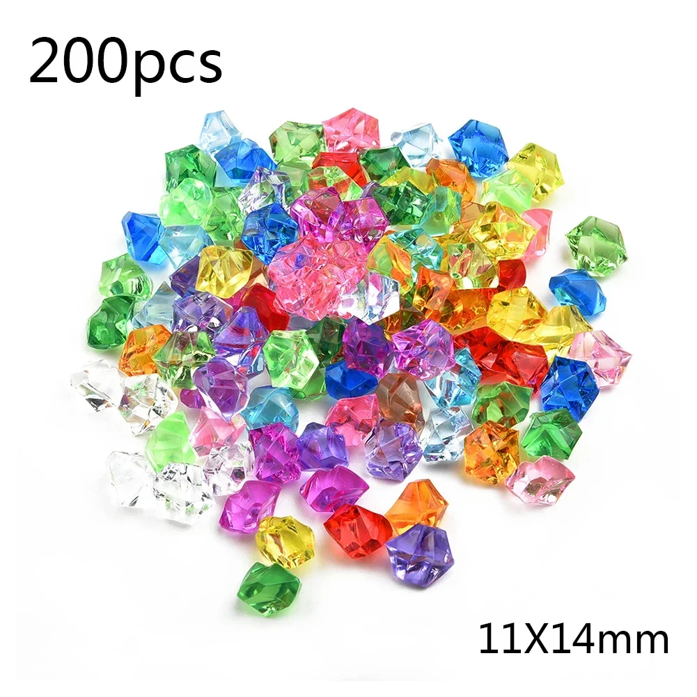 200 PCS อัญมณีอะคริลิคหินสีสัน - Aquarium Decoration Rock บทวิจารณ์และราคา
